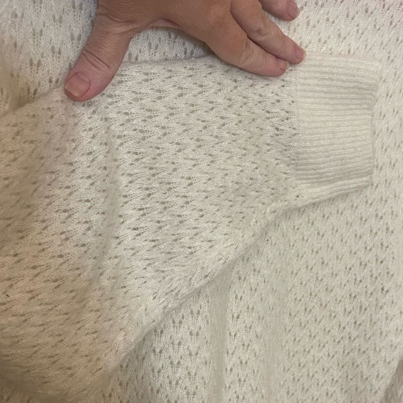 H&M brand mohair blend delicate knit sweater off white medium office casual - Picture 4 of 10